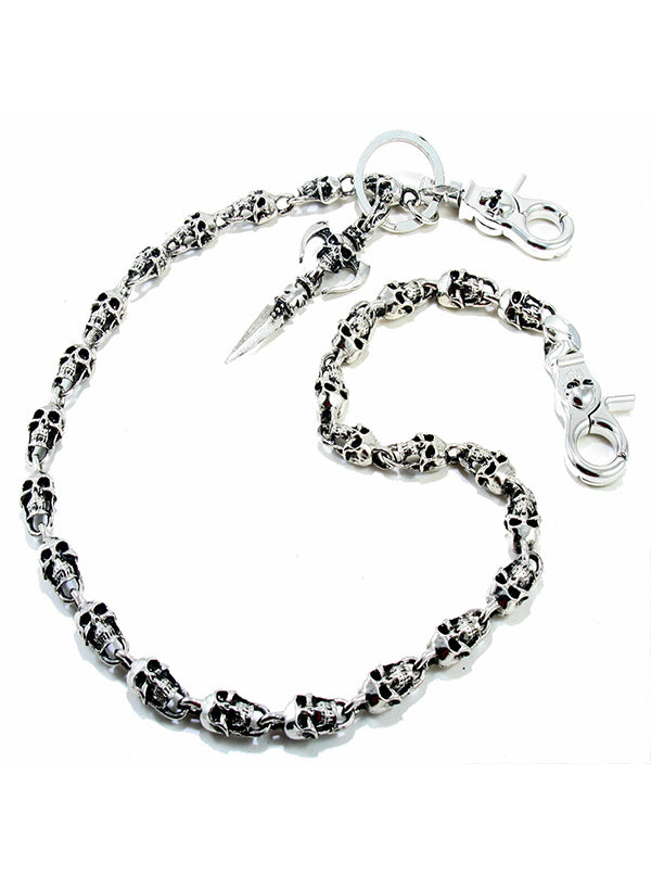 Skull Sterling Silver Biker Wallet Chain