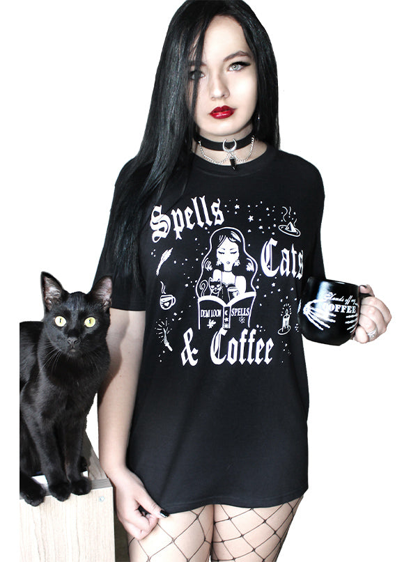 DEMONIC CAT LEGGINGS Black gothic leggings