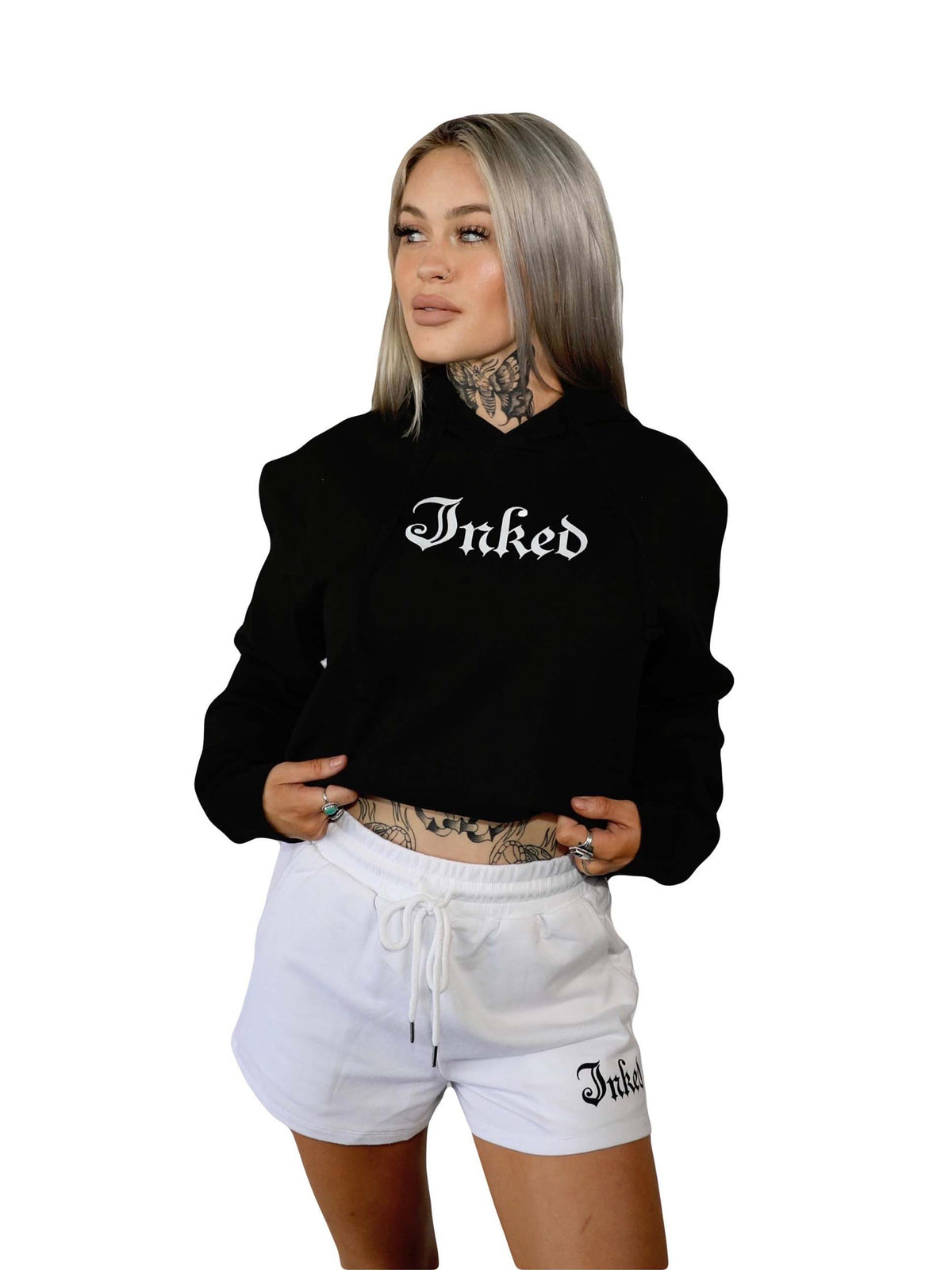 Women&#39;s Inked Logo Crop Hoodie