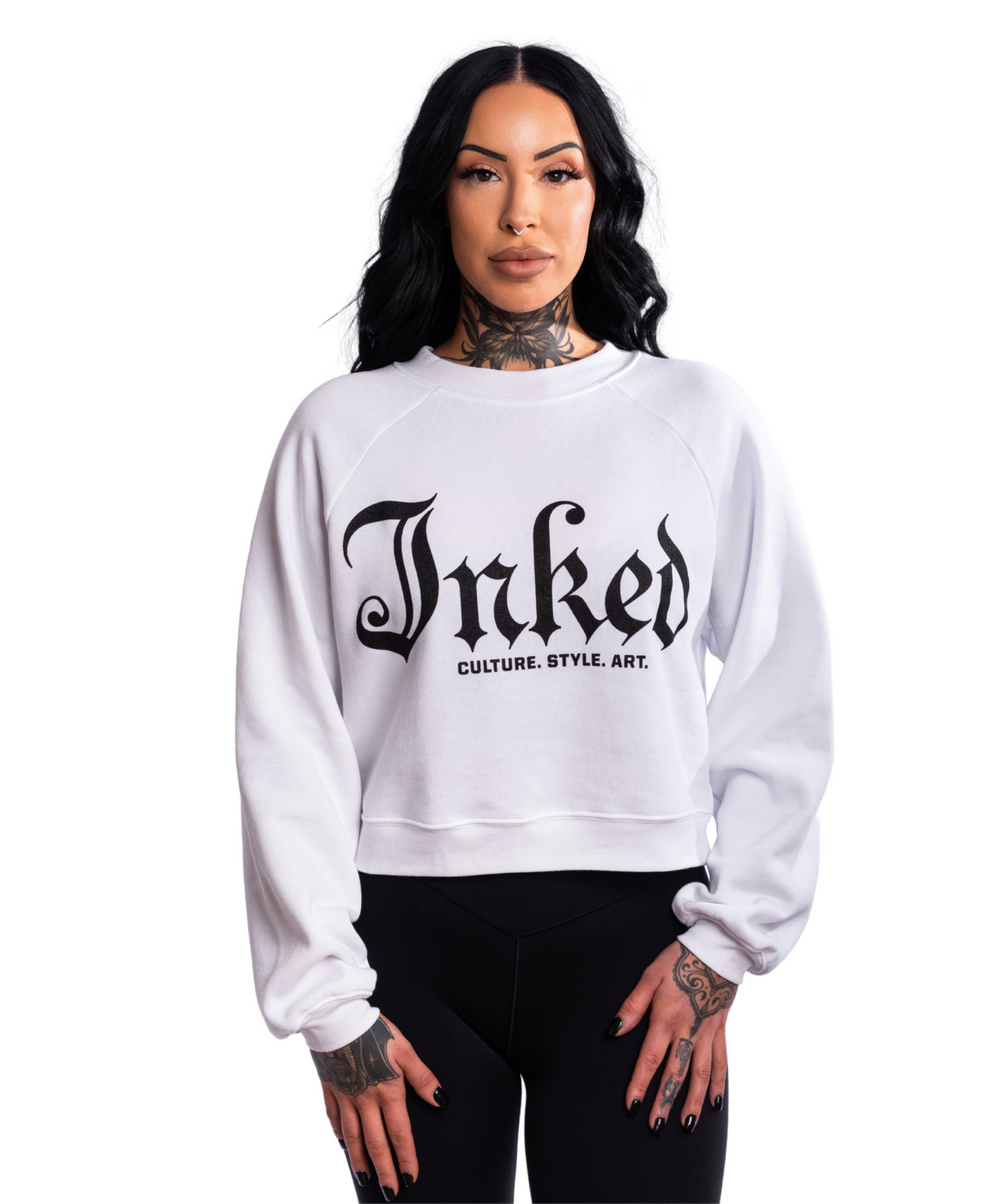 Women&#39;s Inked Mag Logo Crop Raglan Sweatshirt