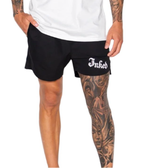 Men&#39;s Inked Gym Shorts- Black