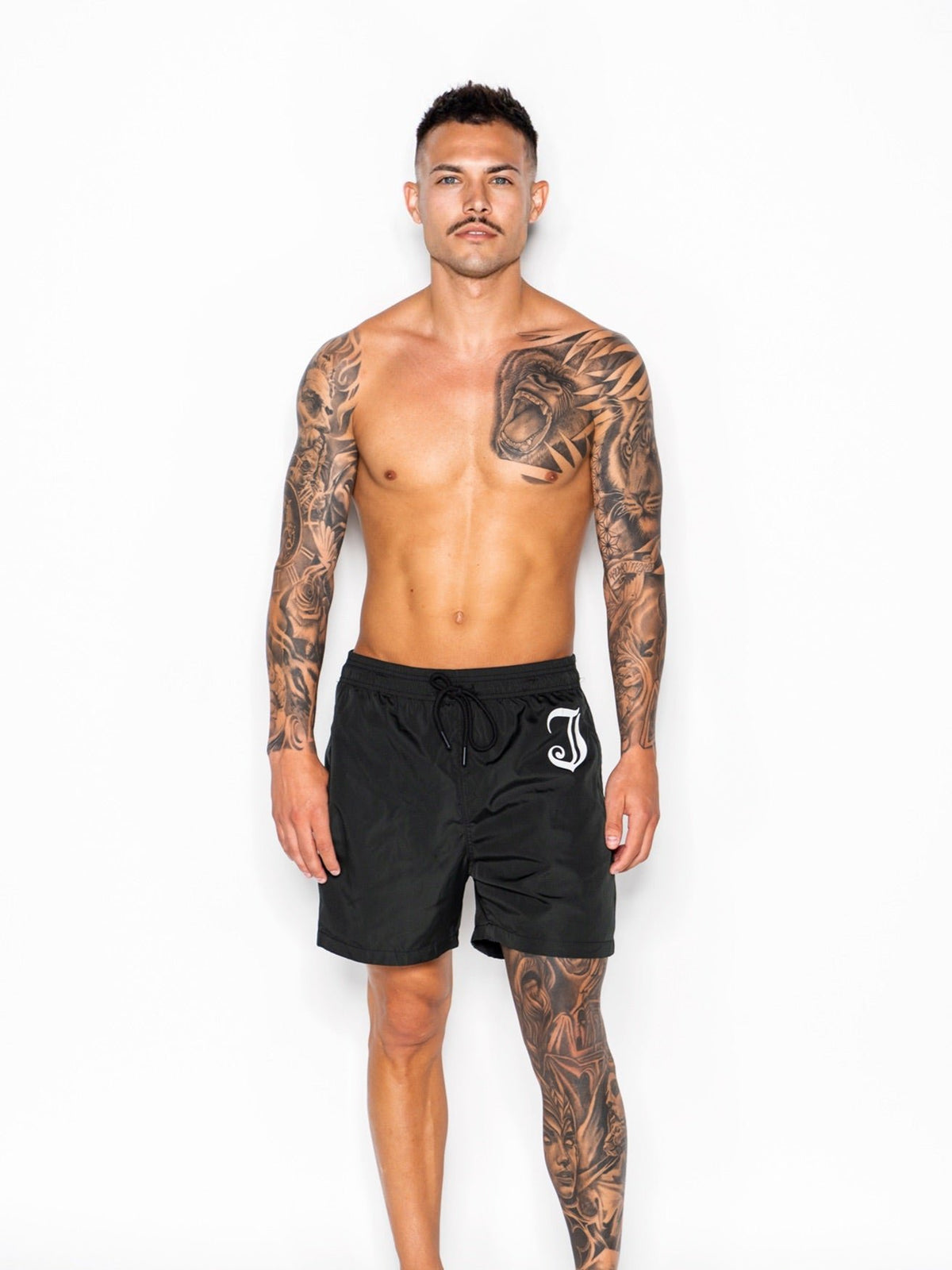 Men&#39;s Inked Swim Trunks-Black