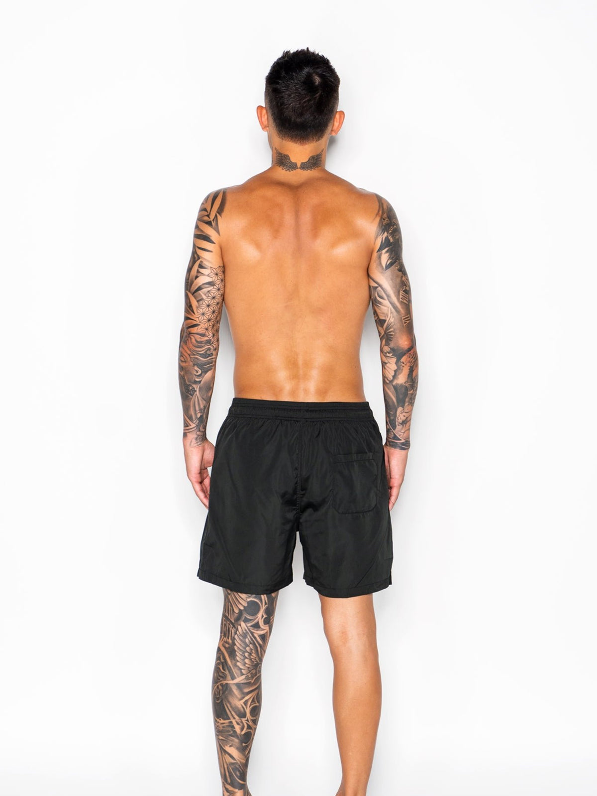 Men&#39;s Inked Swim Trunks-Black