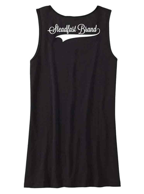 Womens Tattooed And Employed Script Tank By Steadfast Brand Black