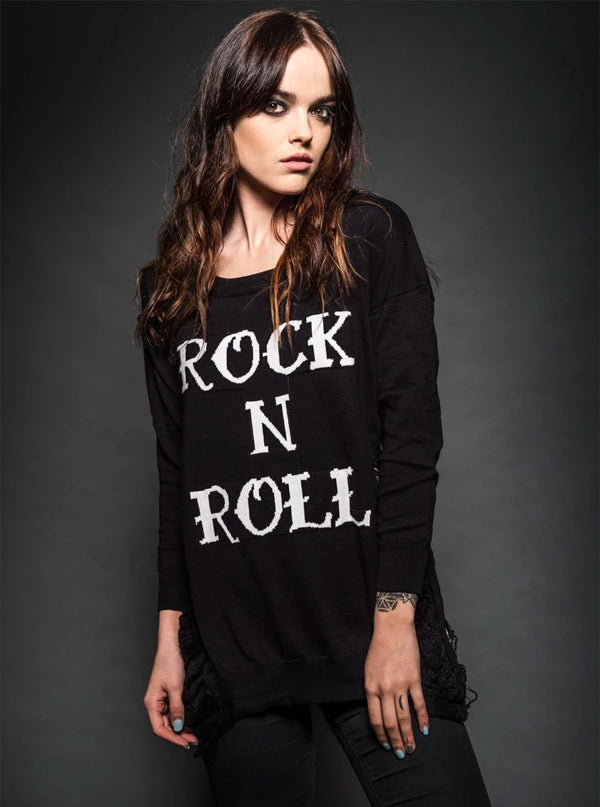 Women's Rock N Roll Sweater by Pretty Attitude Clothing