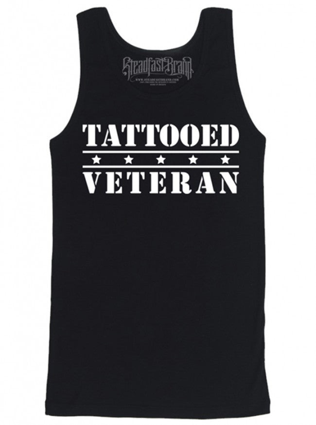 Tattooed Veteran Mens Tank Top By Steadfast Brand Black Inked Shop