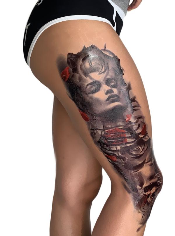 Waterproof Large Temporary Tattoos Stickers Fake Paste Leg Full Arm Tattoo  Sticker Sleeve on The Body Art for Men Women 48 * 17CM Leg Full Arm Tattoo  Sticker Waterproof Large Temporary Tattoos